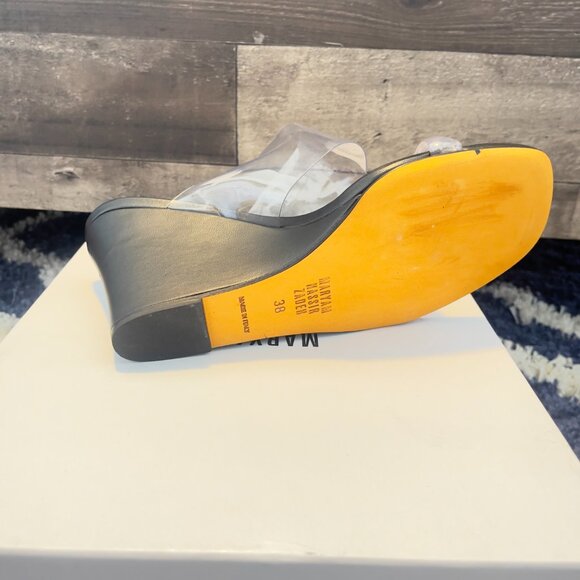 NIB Maryam Nassir Zadeh Leather Olympia Wedge Slip On Sandal Size 38 - Picture 4 of 6